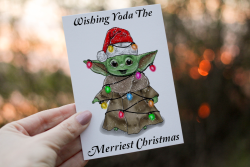 Wishing Yoda The Merriest Christmas Card, Yoda Christmas Card - Click Image to Close